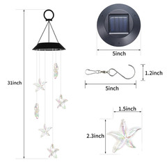 Solar LED Wind Chimes Colour Changing Lights Hanging Light Garden Outdoor Decor