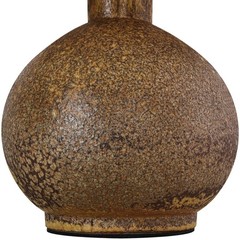 Brown Antique Ceramics Table Lamp 15.5IN Small Desk Lamp with Pleated Lampsha…