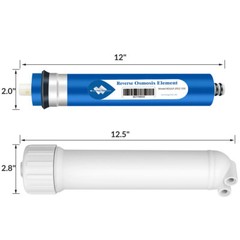 150 GPD RO Membrane Reverse Osmosis System Water Filter Housing+Fittings+Wrench