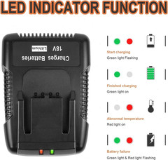 18V for Ridgid Battery Charger R86092 R86091 for Ridgid 18V Lithium Ion Battery