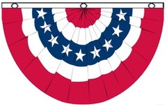 Stars & Stripes Bunting 3×5 ft Red White Blue United States US USA Flag Banner