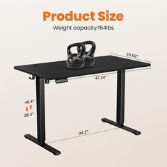 Electric Standing Desk – 40/48/55/63 x 24 inch Adjustable Sit to Stand Up Desk