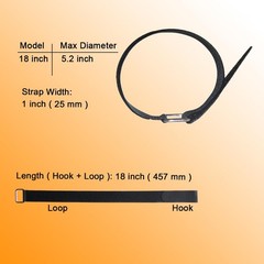 VIGAER 18 inch Extend Cable Strap and Adjustable Securing 1 x 18 in, Black