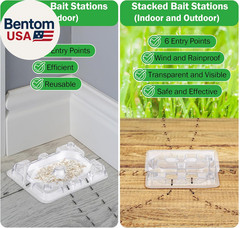 32 Pcs Ant Bait Stations Reusable (Bait NOT Included), Multi Surface Ant Killer