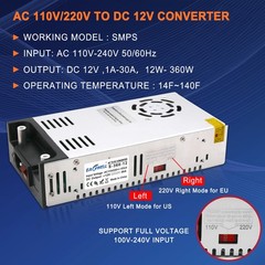 AC 110V To DC 12V 25A-50A 300A-600W Industrial Transformer Switch Power Supply