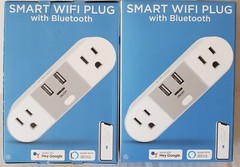 Lot of 2 Smart WiFi 2-Outlet Plug with 2 USB Ports works with Alexa & Google