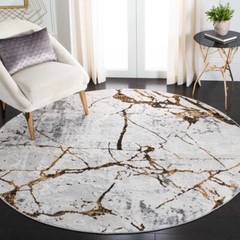 SAFAVIEH Contemporary Modern Abstract Area Rug Grey & Gold Amelia Collection