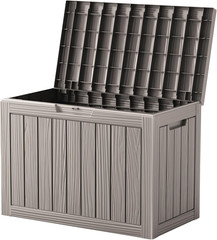 Waterproof 45″ Outdoor Storage Box with Lock, Handles & Bench Seat, Grey