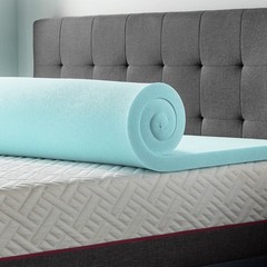 Lucid 2″ Cooling Gel with Aloe Plush Memory Foam Twin Mattress Topper Premium