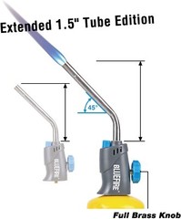 BLUEFIRE Extend Tube Trigger Start Gas Welding Torch Head for Propane & MAP PRO