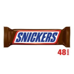 SNICKERS Full Size Bulk Milk Chocolate Candy Bars, 1.86 oz Bar, 48 ct Box
