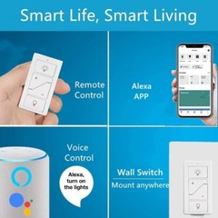 Smart Wireless Light Switch and Receiver Kit Dimming No wiring Work Alexa