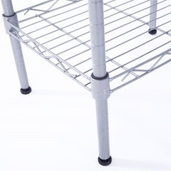 Rectangle Carbon Steel Metal Assembly 4-Shelf Kitchen Storage Rack Silver Grey