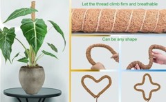 2 Pk 48” Bendable Moss Pole For Monstera Plant Coir Climbing Plant Support Stick