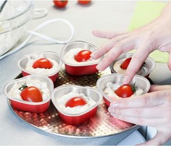 40 Sets 1.86 oz Mini Heart Shaped Cake Pans with Lids Aluminum Foil pan 55 ml