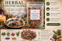 Sage Herbal Incense Blend Natural Smudge Meditation Cleansing 4 oz