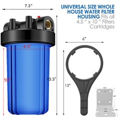 10 Inch Big Blue 10″ x 4.5″ Whole House Water Filter Housing Filtration System