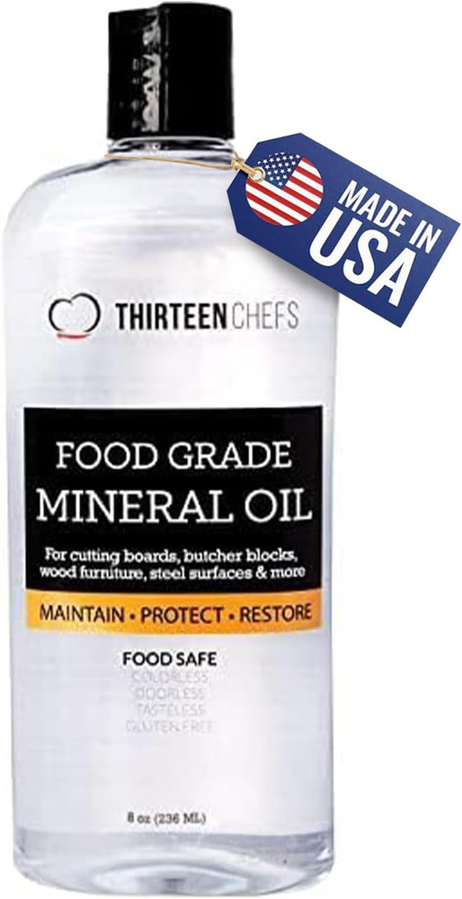Mineral Oil – 8 Oz Food Grade Conditioner for Wood Cutting Board, Countertop & B