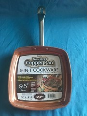 New Non-Stick 9.5” Square Copper Frying Pan ~ Ceramic Infused ~ Oven Safe