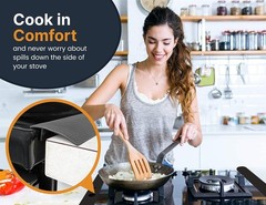 Silicone Stove Gap Covers (2pk) – Heat Resistant, 21″ Black, Easy Clean