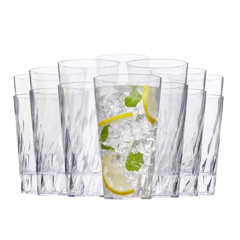 US Acrylic Palmetto 20 ounce Plastic Stackable Water Tumblers in Clear | Lightwe