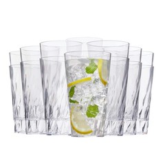 US Acrylic Palmetto 20 ounce Plastic Stackable Water Tumblers in Clear | Lightwe