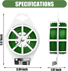 984FT Total (2 Rolls, 492FT Each) Garden Twist Ties with Cutter, Plant Ties for