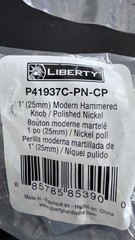 Liberty 1″ Modern Hammered Knob Polished Nickel P41937C-PN-CP
