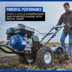 Powerhorse 20in. Rear Tine Tiller Cultivator, 6.5in. Tilling Depth,