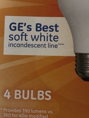 GE – 40 Watt (uses 29 w) – Soft White – Light Bulbs – 4Packs/16 Bulbs