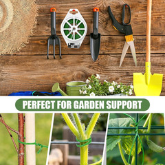 984FT Total (2 Rolls, 492FT Each) Garden Twist Ties with Cutter, Plant Ties for