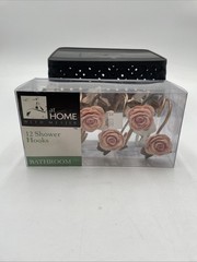 New At Home with Meijer Pink Rose Shower Curtain Hooks – Set of 12 Resin