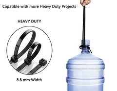 (36″ INCH) 10 – 20 PACK BLACK CABLE ZIP TIES Heavy Duty UV Resistant Nylon 66 UL