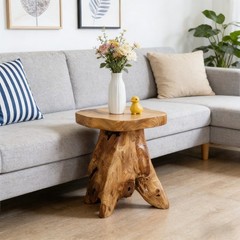 GREENAGE Natural Cedar Mushroom Stool Plant Stand Nightsstand Side Table 13.5″ H