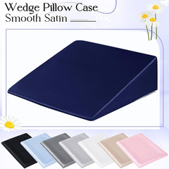 Satin Wedge Pillow Cover 25″X25″X8″ – Soft Breathable Zippered Wedge Pillow Case