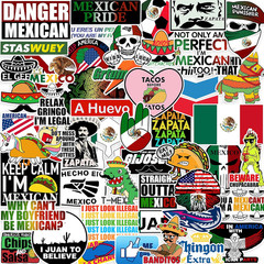 100Pcs Mexican Hardhat Stickers, Funny Vinyl Mexico Tool Box Stickers, Design fo
