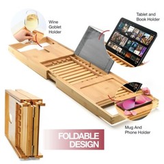 Bathtub Tray Caddy – Foldable Waterproof Bath Tray & Bath Caddy