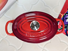 Le Creuset Signature 1 Qt 17cm Oval Dutch Oven Cerise Red / Side Dish Baker NIB