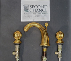 Hollywood Regency Faucet Gold Plated Wide Spread