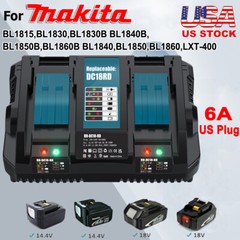 DC18RC Dual port charger For Makita 18V BL1830 BL1860 BL1840 LXT charger
