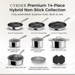 14-Piece Nonstick Hybrid Hex Cookware Set – Induction & Oven Safe, PFOA Free