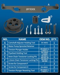 DPTOOL Camshaft Actuator Locking Timing Tool Kit Cam Phaser for GM 2.0 2.4