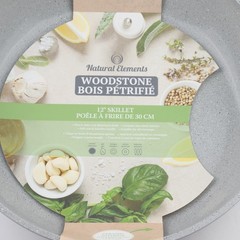 Natural Elements Woodstone 8″ 9.5″ 12″ Skillets Non Stick Frying Pans Gray