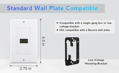 2-Pack 1-Port HDMI Wall Plate in White (4K UHD, ARC, and Ethernet Pass-Thru Supp