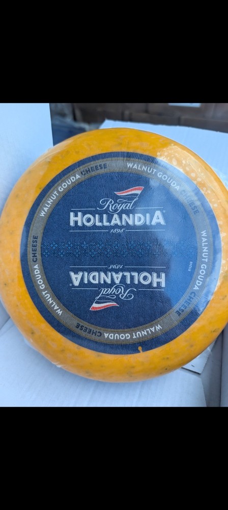Whole Wheel Gouda Cheese W/Walnut 10lb Holandia Premium Quality