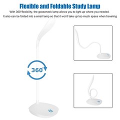 LED Desk Light Dimmable Bedside Reading Night Lamp USB Rechargeable Touch Sensor
