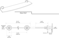 Satin Nickel Curved Glass Shelf – 20.13″ W x 5.40″ D, Stylish & Durable