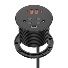 Desk Power Grommet with 35W USB C Fast Charging, 3 Inch Desktop Recessed Outl…