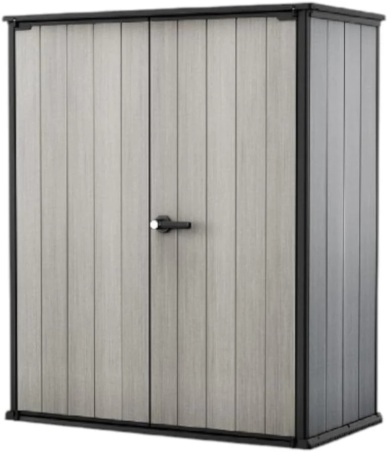 Keter Premier Tall 4.6×5.6 ft Resin Outdoor Storage Shed, Backyard Garden Shed w