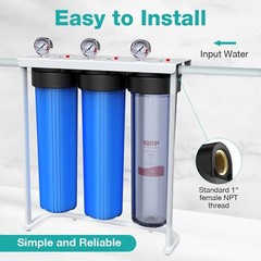 4-Stage 20″x4.5″ Big Blue Whole House Water Filter System 1″ NPT Port 150000 Gal